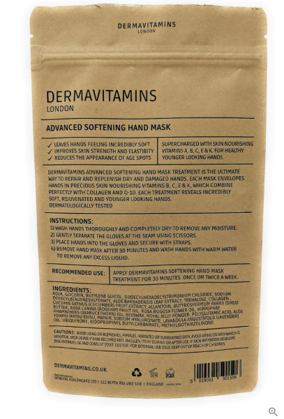 Dermavitamins | Zaawansowana rękawica z maseczką do rąk - zabieg nawilżający.